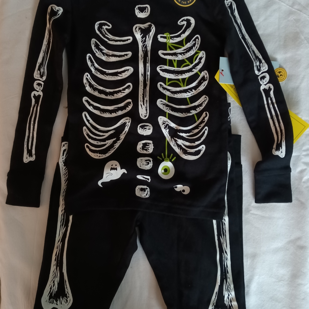 Kids Skeleton Costume Set - Black